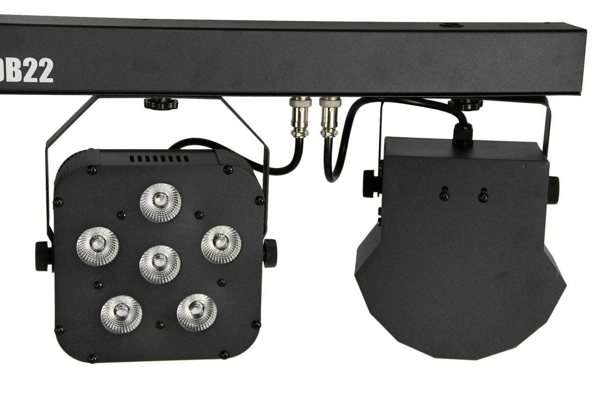 Gearlux 4-in-1 LED Party Bar Derby Light 2 X 6PCS 8-Watt RGBW Bright LEDs and 2 X 2PCS 10-Watt Warm LEDs