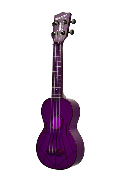 Kala KA-SWF-PL Waterman Soprano Ukulele - Fluorescent Purple Gloss w/ Gig Bag