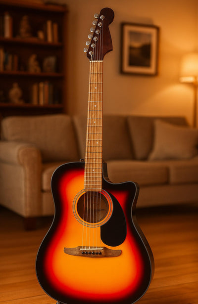Fender California Standard Redondo CE Dreadnought Acoustic-Electric Guitar - 3-Color Sunburst w/ Hard Case