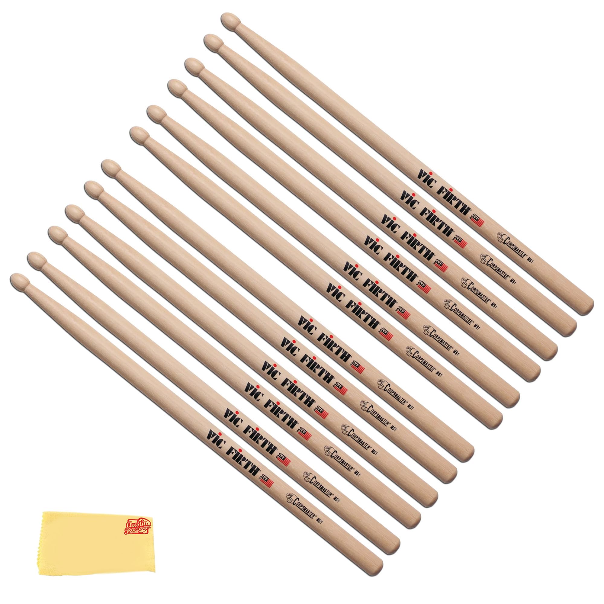Vic Firth Corpsmaster MS1 Snare Drumsticks - 6 Pack