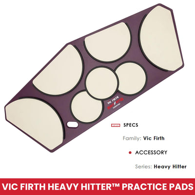 Vic Firth HHPQSR Heavy Hitter Quadropad Practice Pad with Rims - Small