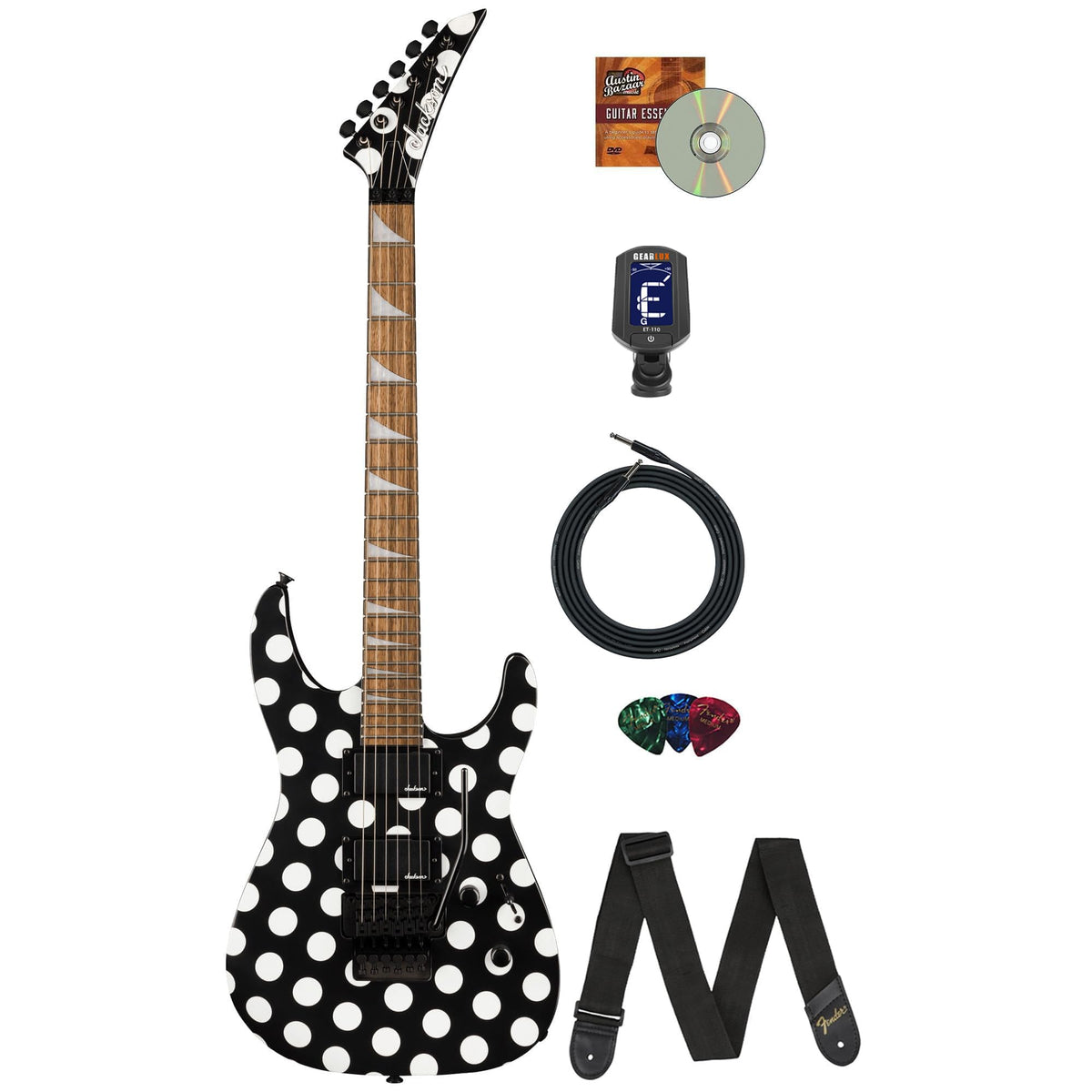 Jackson X Series Soloist SLX DX Electric Guitar - Polka Dot w/ Instrument Cable