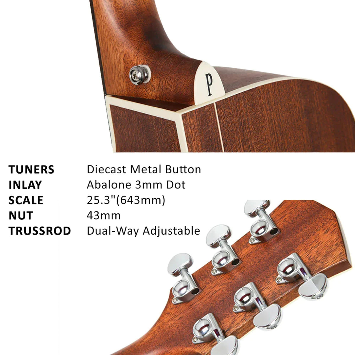 Parkwood S66 Dreadnought Cutaway Semi Acoustic Guitar - Natural