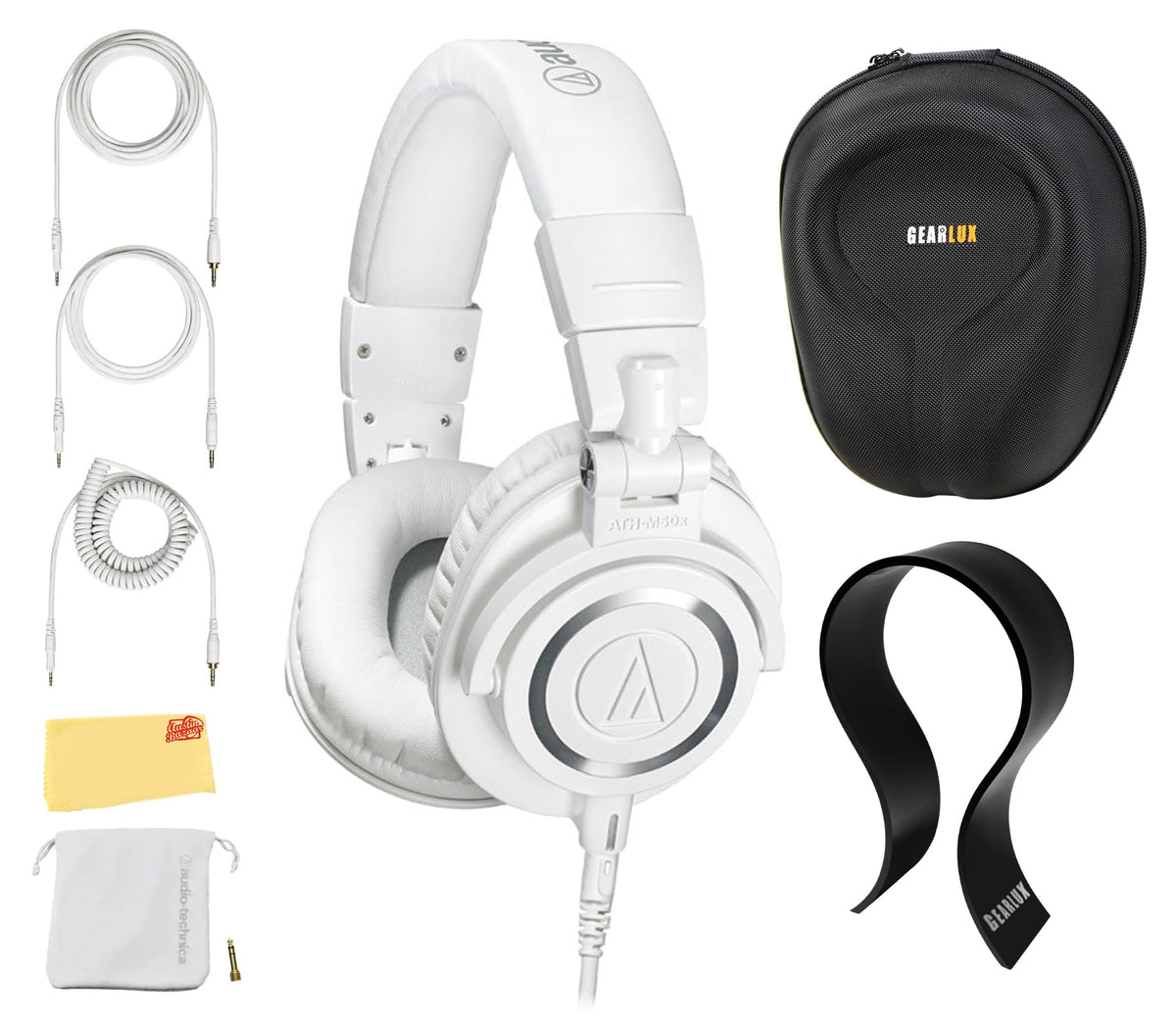 Audio-Technica ATH-M50x Professional Monitor Headphones - White w/ Case