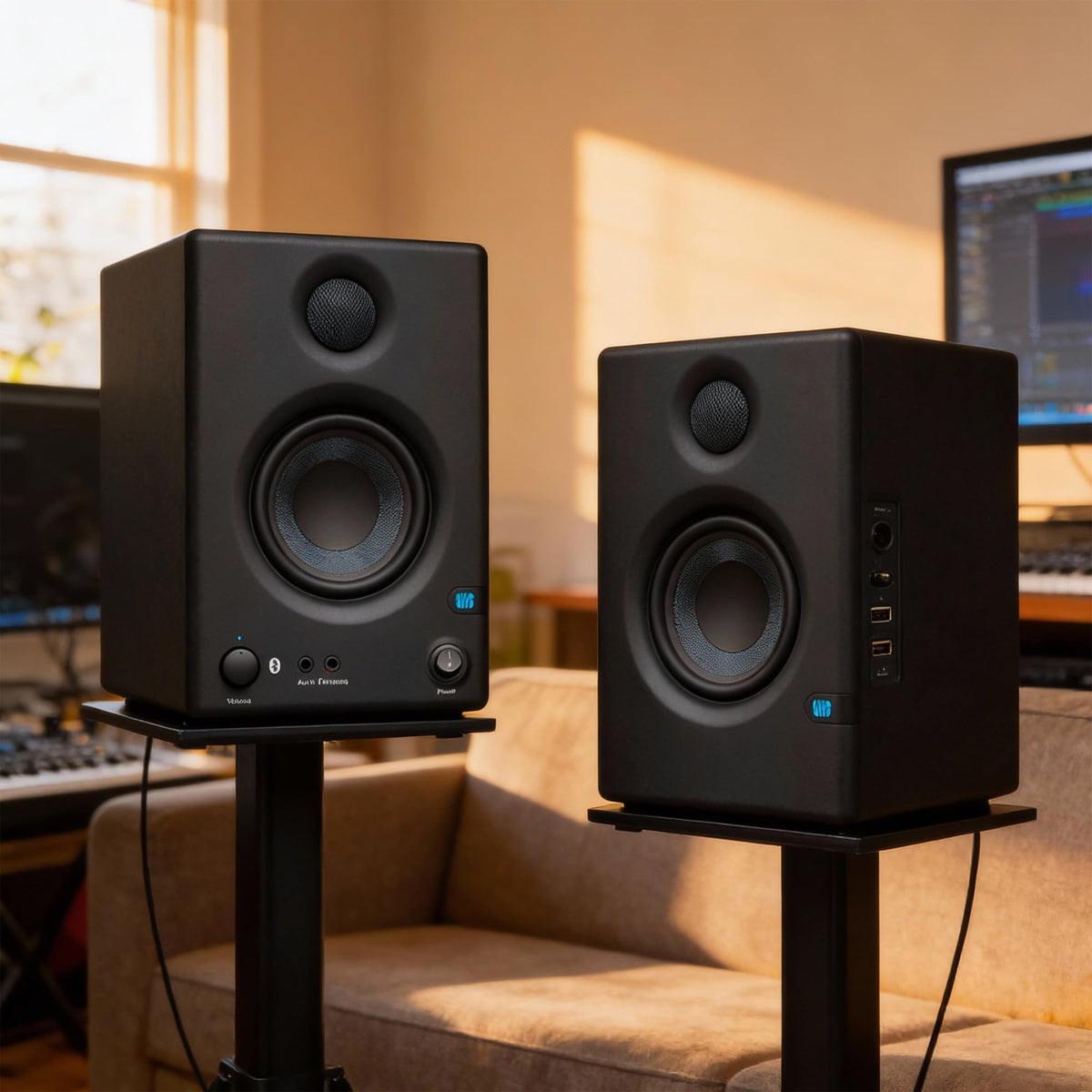 PreSonus Eris E3.5 BT Bluetooth Studio Monitor Pair w/ Monitor Stands