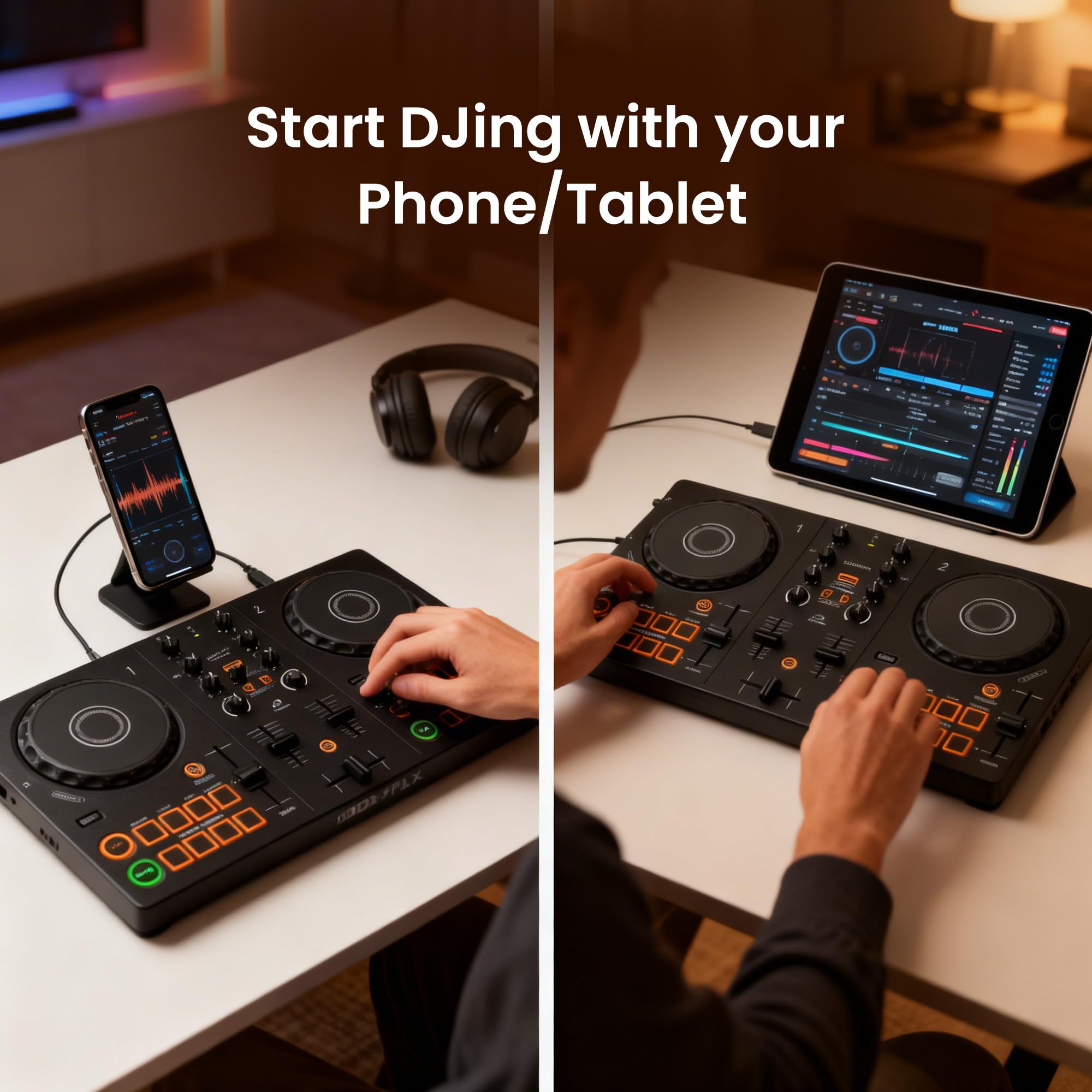 Pioneer DJ AlphaTheta DDJ-FLX2 Compact 2-Channel DJ Controller w/ Laptop Stand