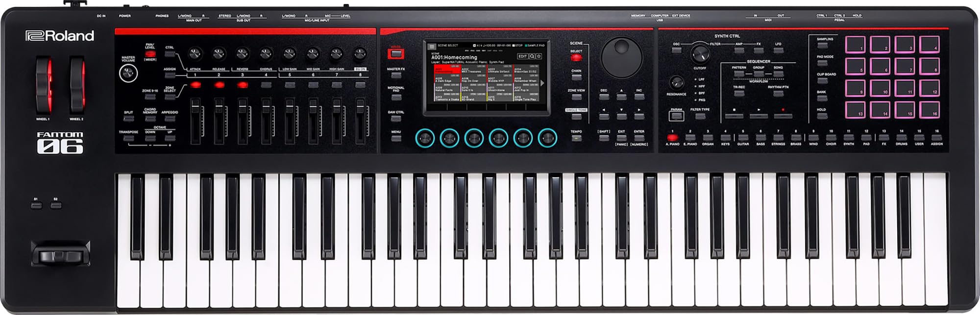 Roland Fantom-06 Synthesizer Keyboard w/ Adjustable Stand