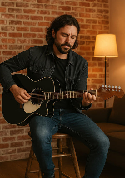 Fender California Standard Redondo CE Dreadnought Acoustic-Electric Guitar - Black w/ Gig Bag