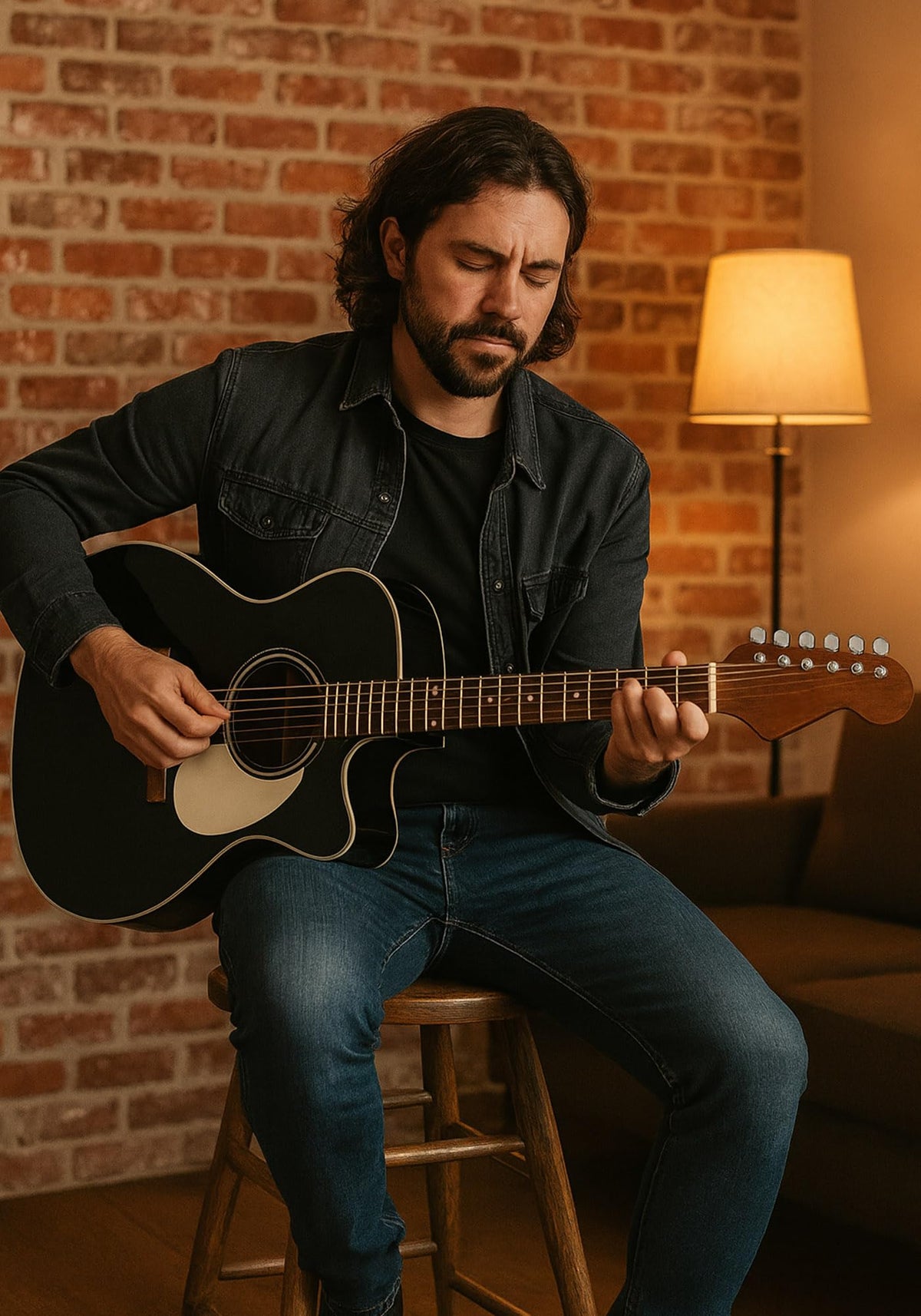 Fender California Standard Redondo CE Dreadnought Acoustic-Electric Guitar - Black w/ Case