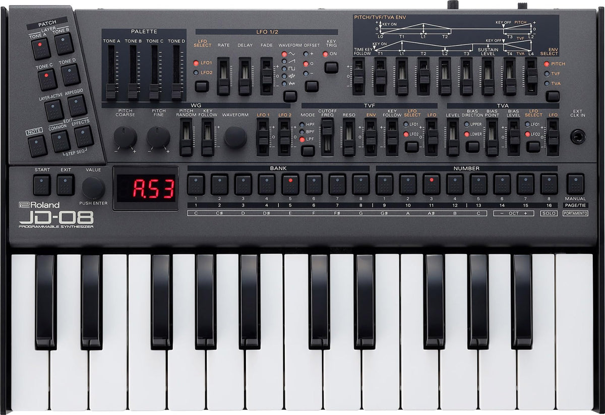 Roland JD-08 Sound Module Programmable Synthesizer w/ MIDI Cable