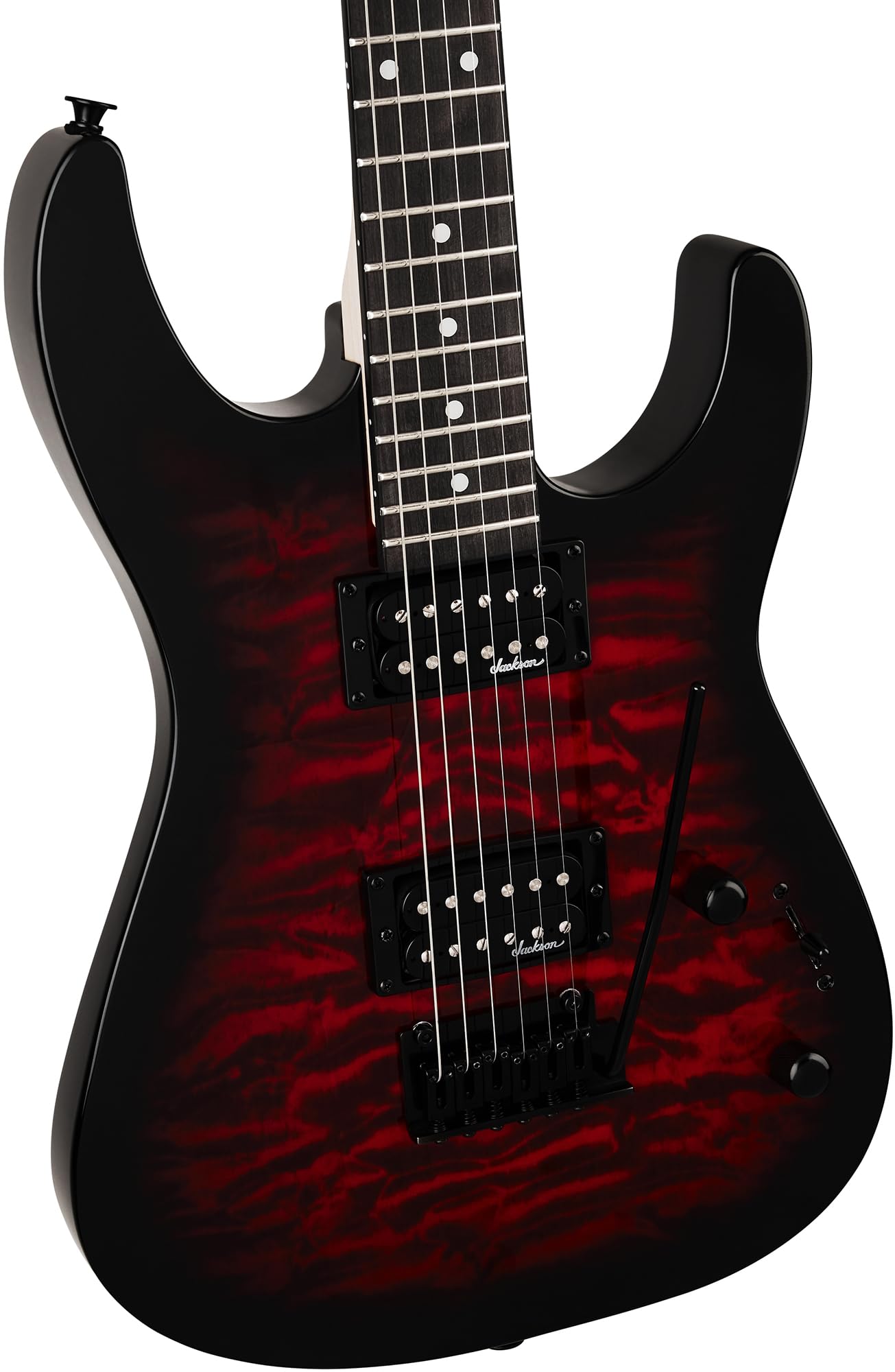 Jackson JS Series Dinky JS11Q Electric Guitar - Transparent Red w/ Amplifier
