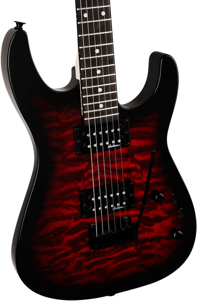 Jackson JS Series Dinky JS11Q Electric Guitar - Transparent Red w/ Frontman 10G Amplifier