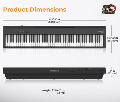 Roland FP-30X 88-Key Digital Piano - Black w/ Adjustable Stand