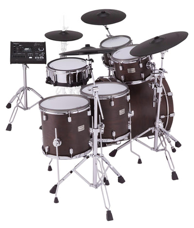 Roland VAD716-GE V-Drums Acoustic Design Electronic Drum Set - Gloss Ebony w/ Audio Cable
