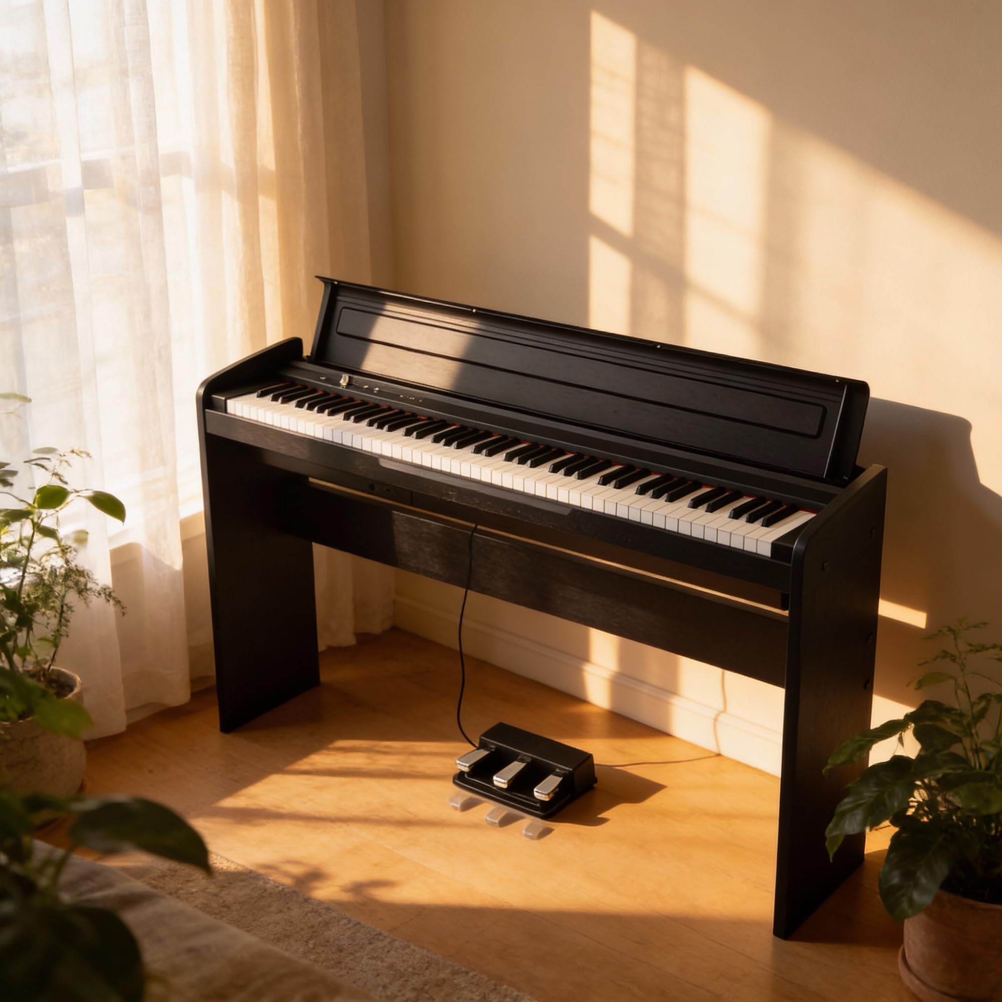 Korg LP-180 Contemporary Home Digital Piano - Black w/ Furniture Bench
