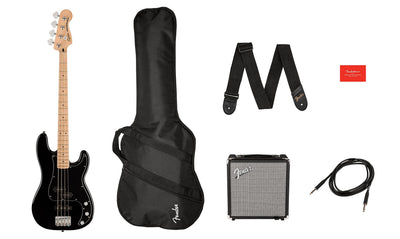 Fender Squier Affinity Precision Bass PJ - Black w/ Rumble 15 Amplifier