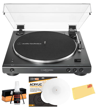 Audio-Technica AT-LP60XBT Fully Automatic Wireless Belt-Drive Turntable - Black w/ Cleaning Kit