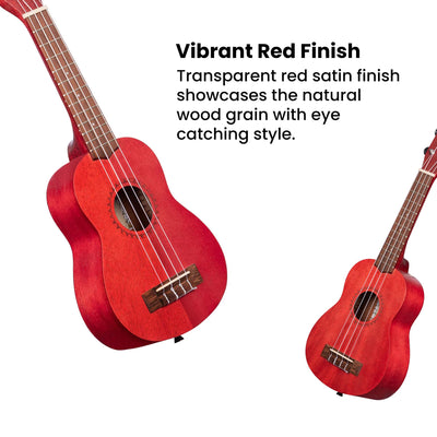 Kala MRT-RED-S Modern Meranti Soprano Ukulele - Adobe Red