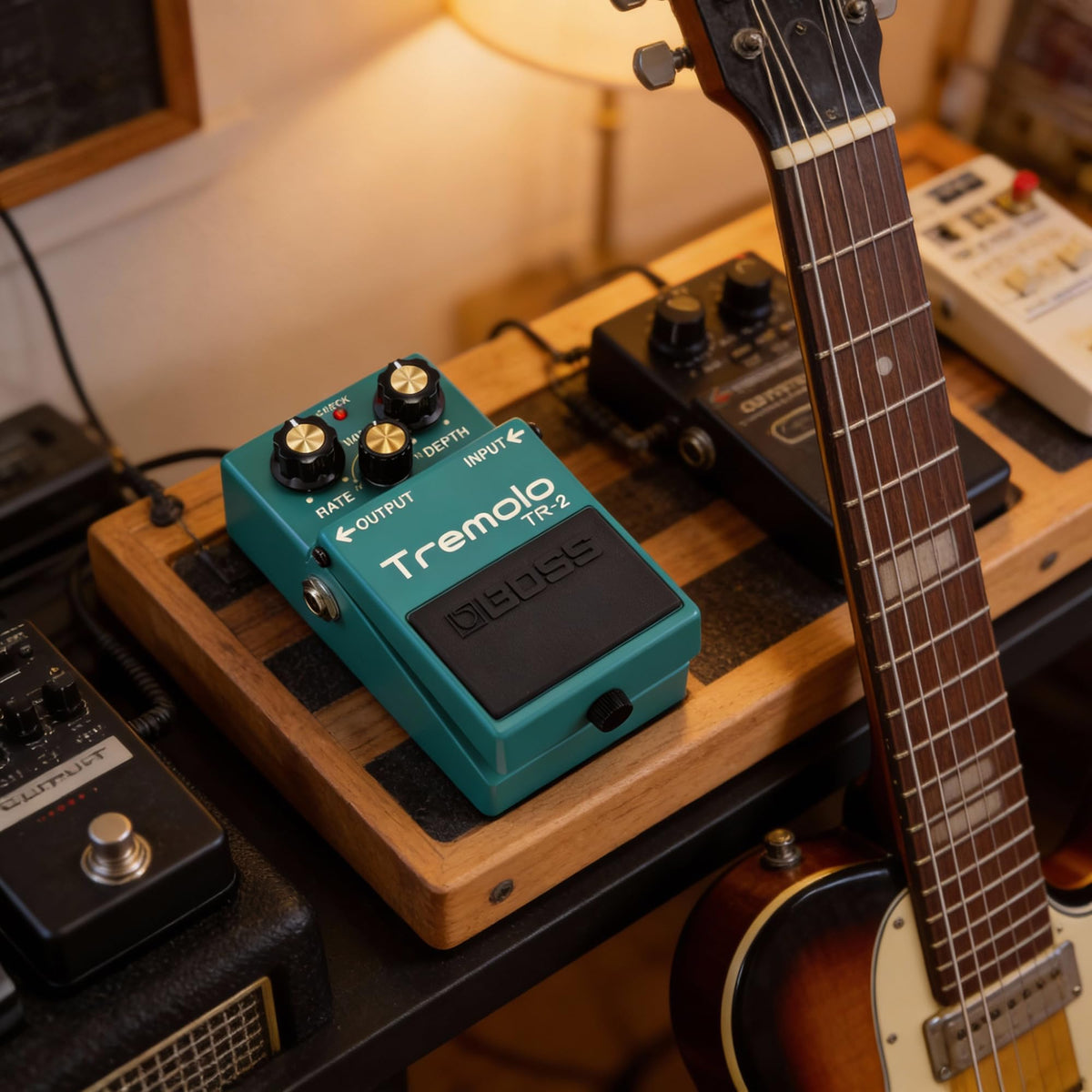 Boss TR-2 Tremolo w/ Instrument Cables