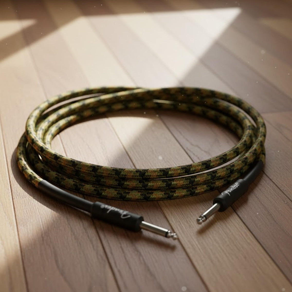 Fender 18.6-Foot Professional Tweed Instrument Cable, Straight-Straight, Woodland Camo - 1 Pack