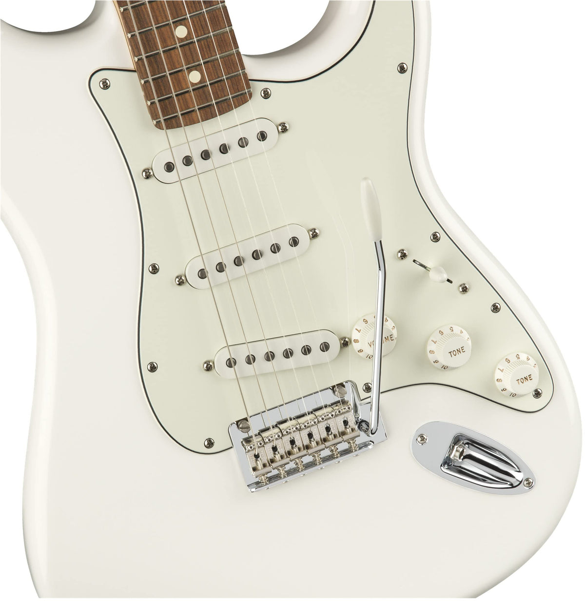 Fender Player Stratocaster, Pau Ferro - Polar White w/ Tweed Hard Case