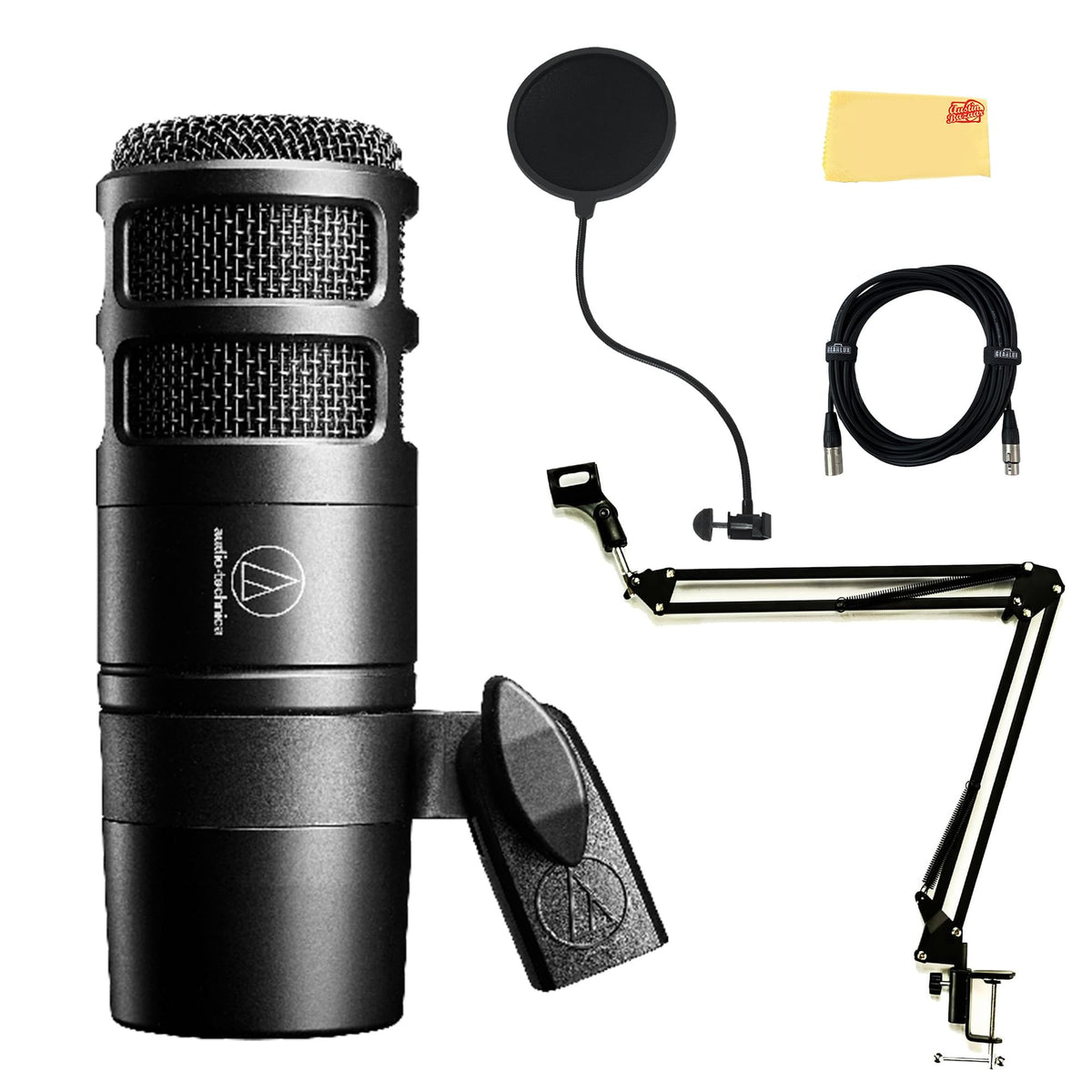 Audio-Technica AT2040 Hypercardioid Dynamic Podcast Microphone w/ Pop Filter