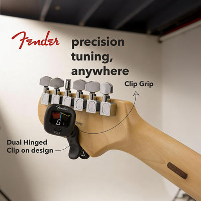 Fender FCT-2 Professional Multi-Instrument Clip-On Tuner for Guitar, Bass, Ukulele, and Violin
