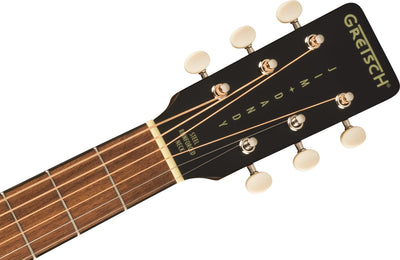 Gretsch Jim Dandy Deltoluxe Parlor Short Scale Acoustic-Electric Guitar - Black Top w/ Strap