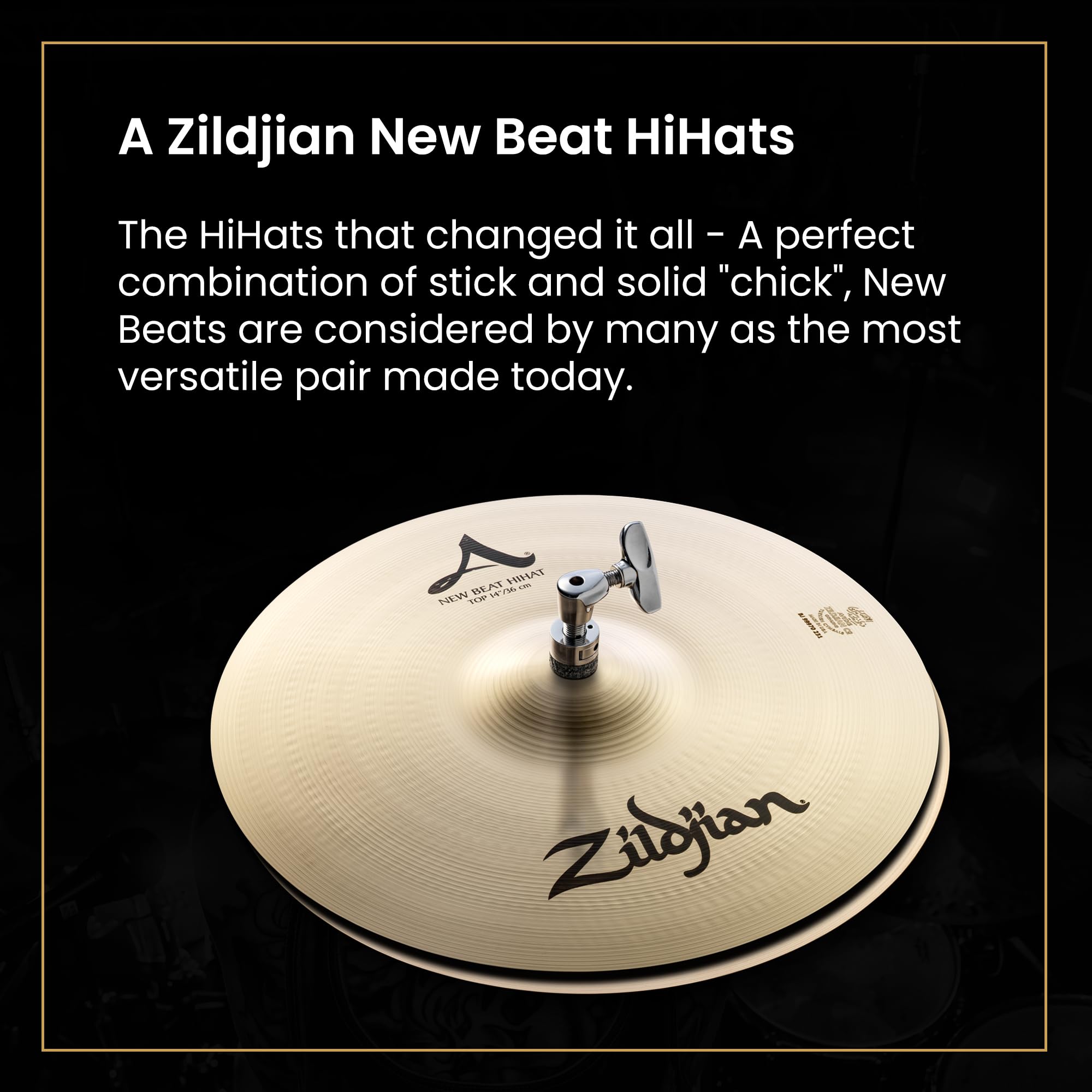 Zildjian A0133 14" A New Beat Hi-Hat Cymbals Pair w/ Drumstick Bag