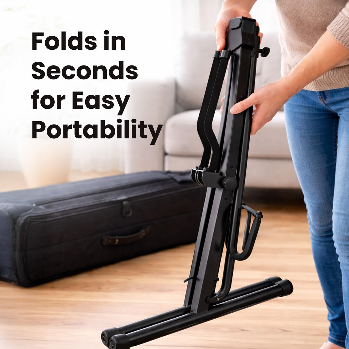 Gearlux Adjustable Foldable Cello Stand with Hook for Bow
