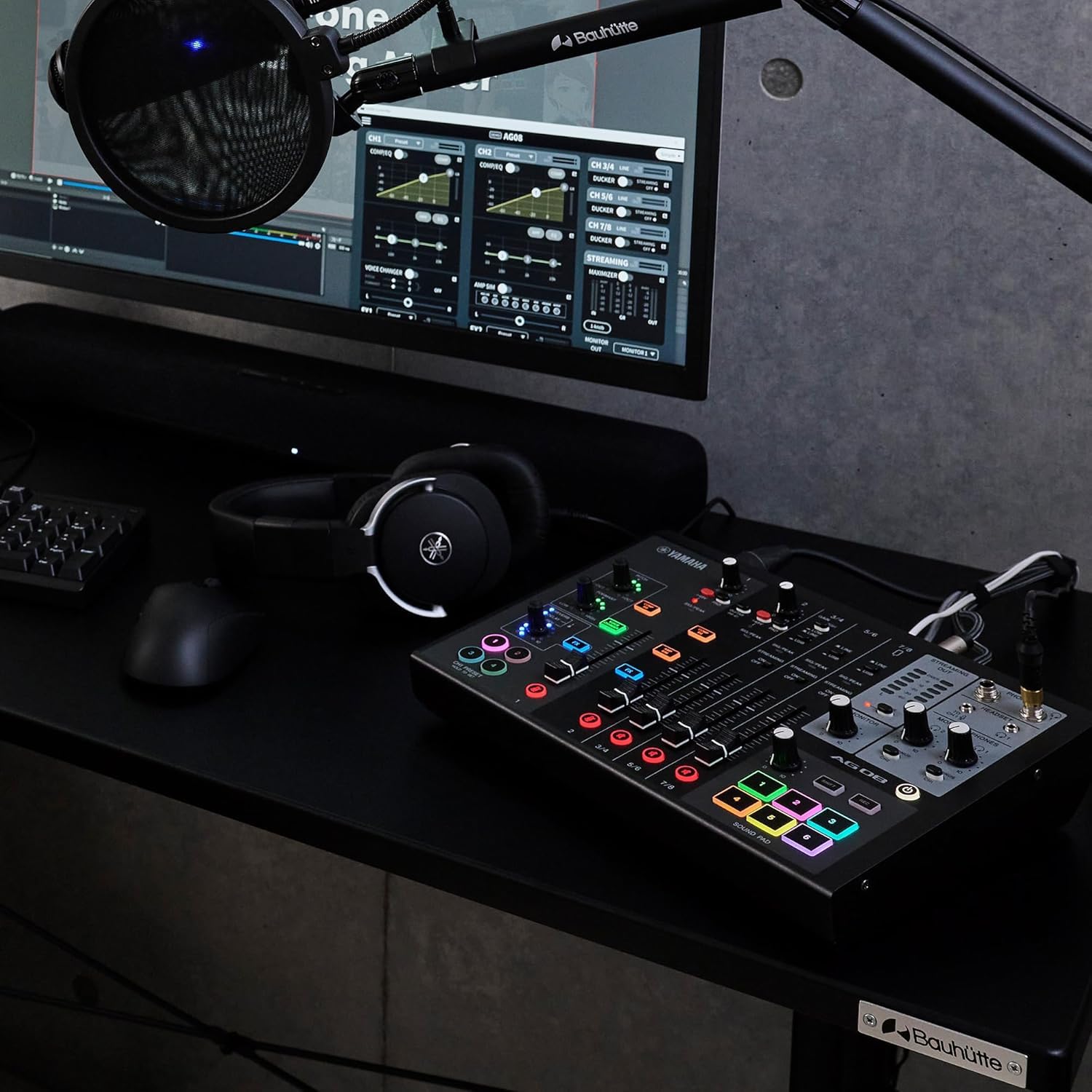 Yamaha AG08 Live Streaming 8-Channel Mixer - Black