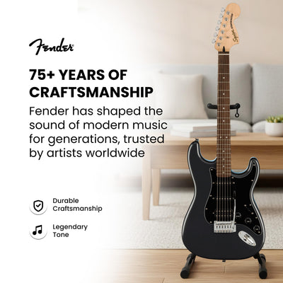 Fender Squier Affinity Stratocaster HSS - Charcoal Frost Metallic w/ Amplifier