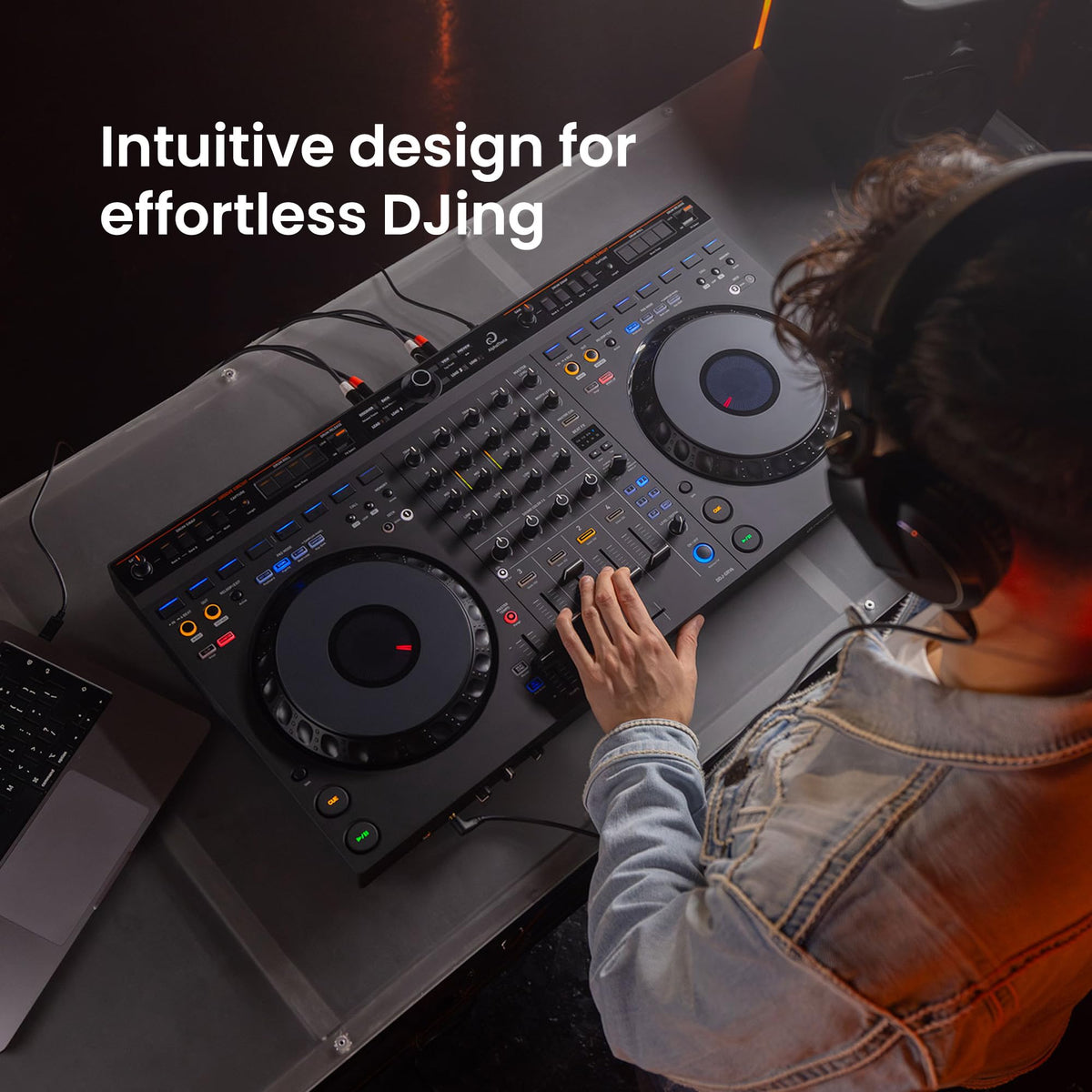 Pioneer DJ AlphaTheta DDJ-GRV6 4-Channel Performance DJ Controller w/ Laptop Stand