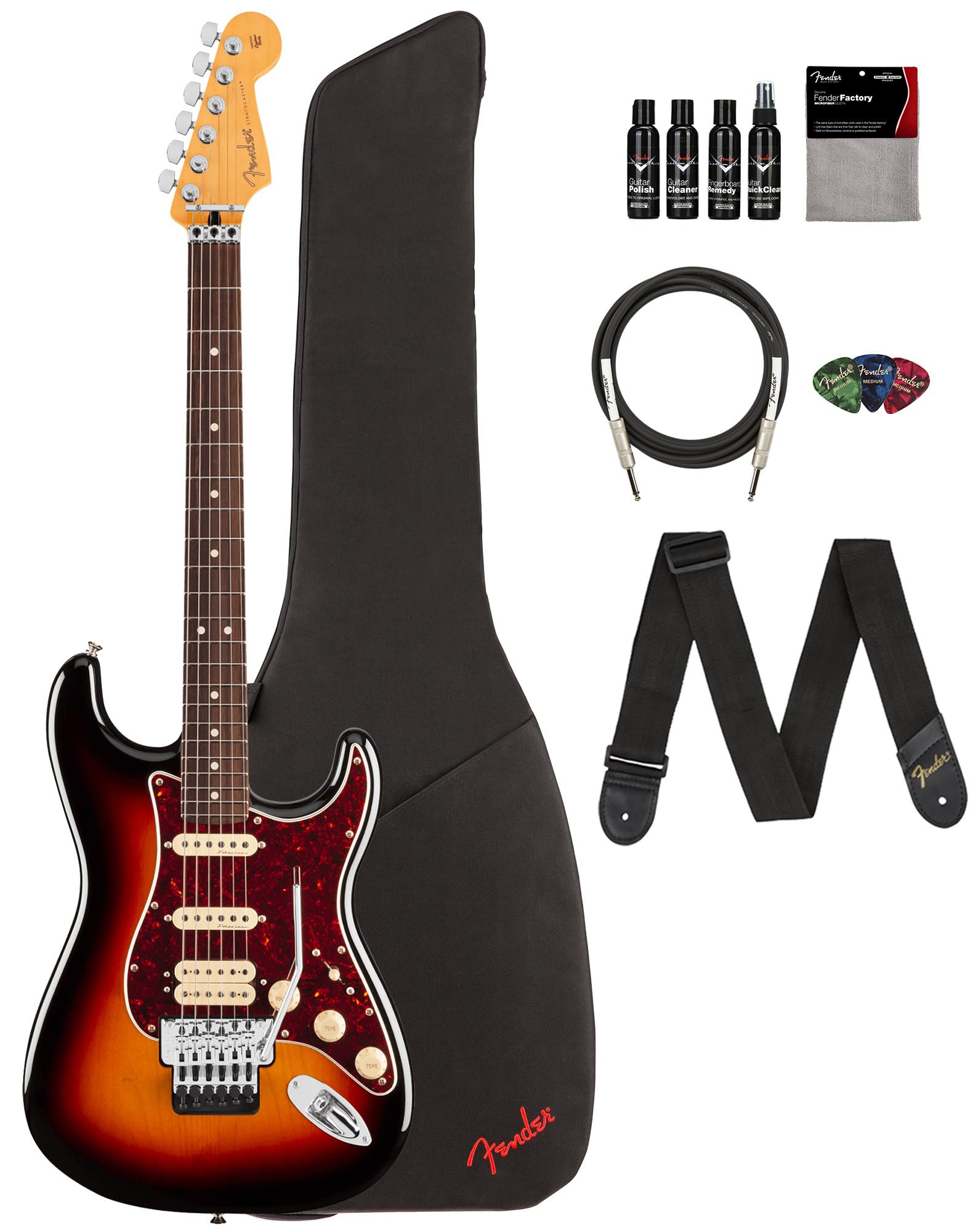 Fender Player II Modified Stratocaster HSS Floyd Rose - 3-Color Sunburst w/ Cleaning Kit