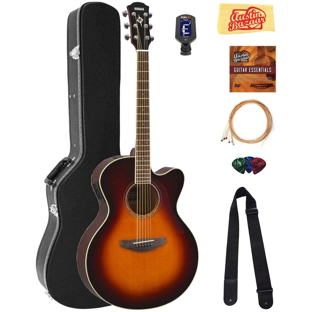Yamaha CPX600 Acoustic-Electric Guitar - Old Violin Sunburst w/ Hard Case
