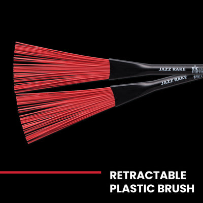 Vic Firth BJR Jazz Rake Brush - Red Plastic