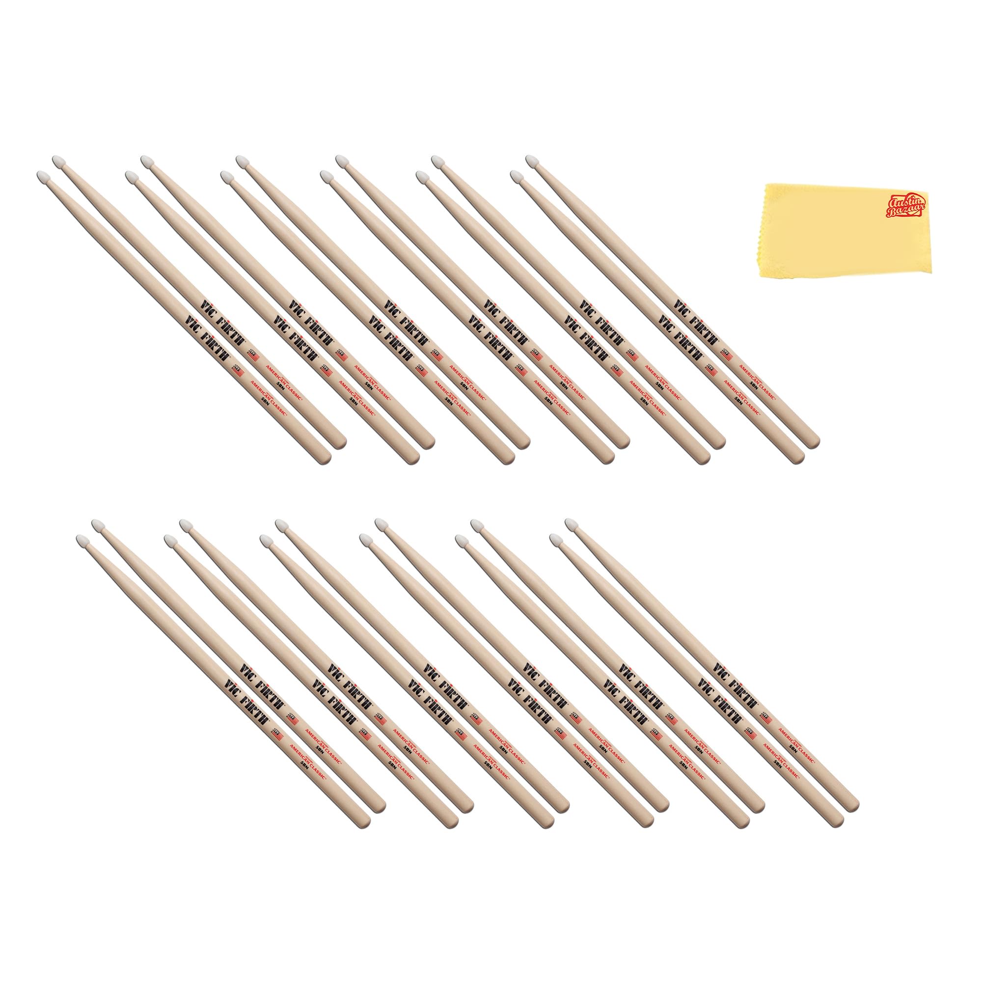 Vic Firth American Classic 5B Nylon Tip Drumsticks - 12 Pack