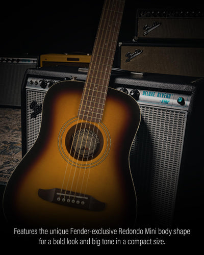 Fender Redondo Mini 3/4-Size Kids Acoustic Guitar - Sunburst w/ Gig Bag