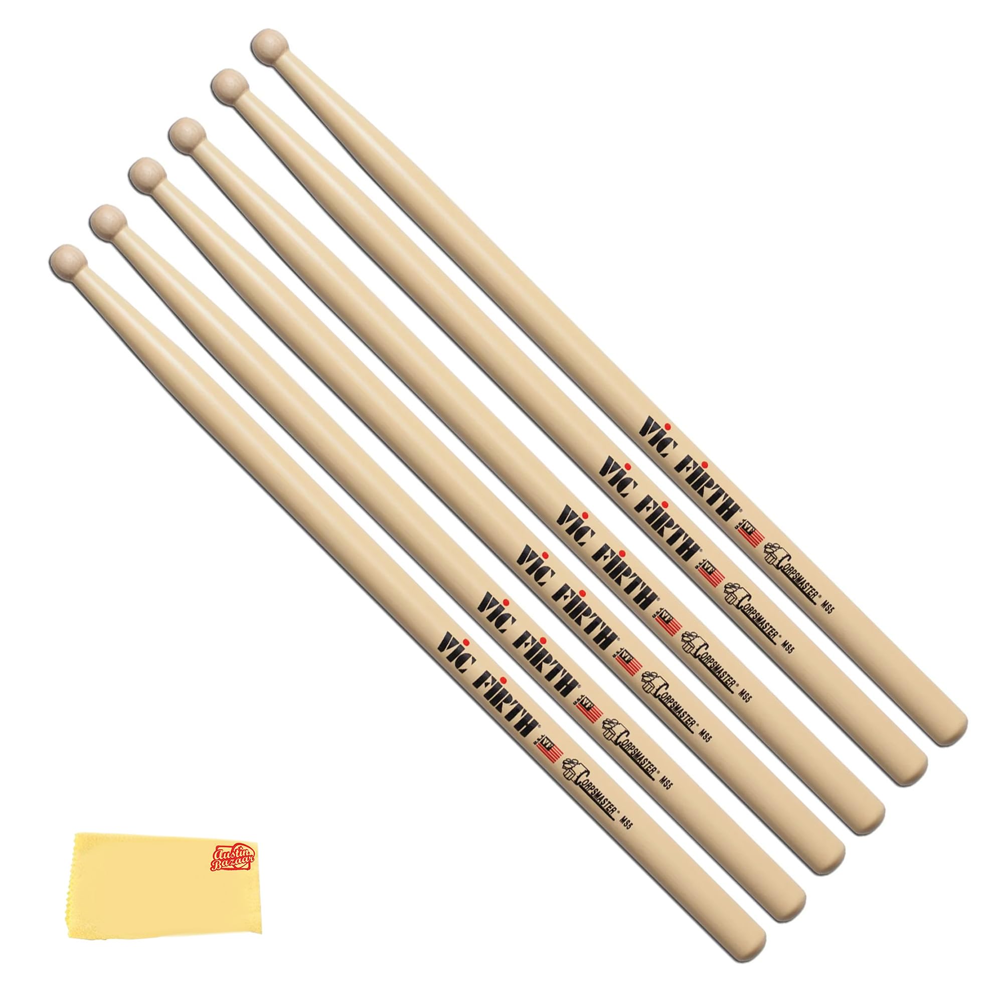 Vic Firth Corpsmaster Snare MS5 Drumsticks - 3 Pack
