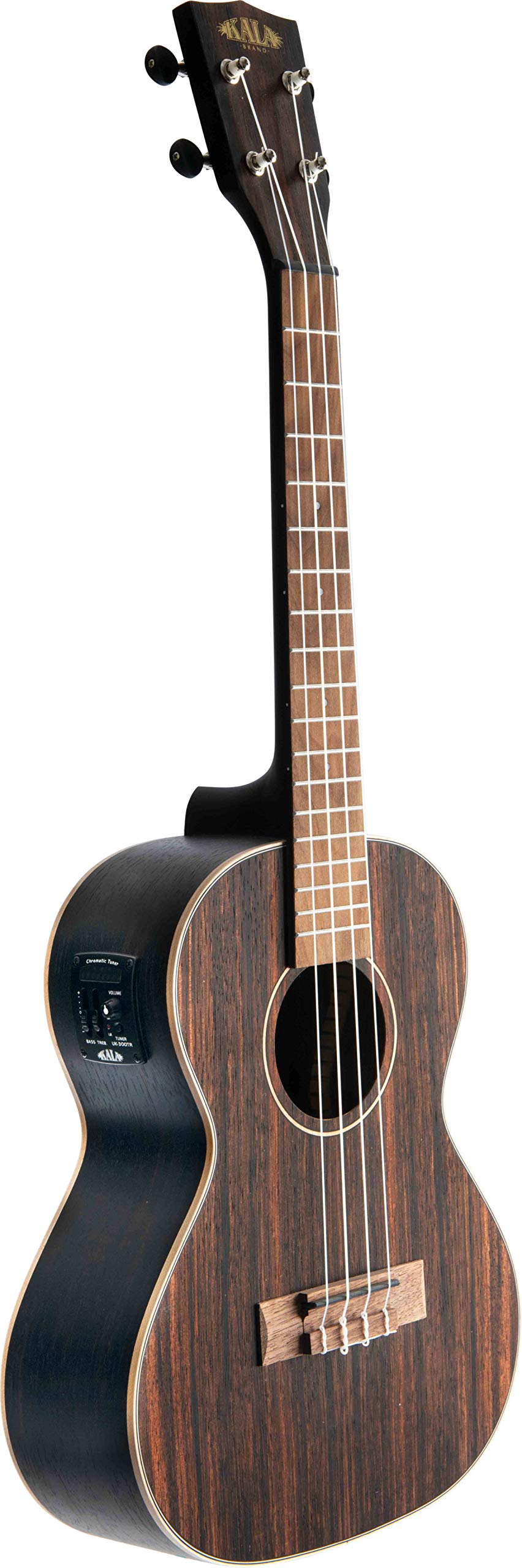 Kala KA-EBY-TE Striped Ebony Tenor Acoustic-Electric Ukulele w/ Gig Bag