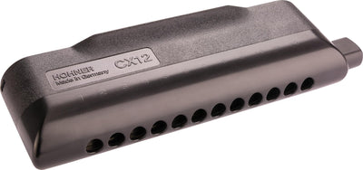 Hohner CX-12 Black Harmonica - Key of A w/ Key Stickers