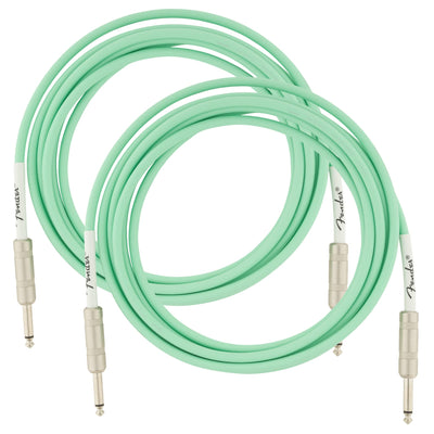 Fender 10-Foot Original Instrument Cable, Straight-Straight, Surf Green - 2 Pack