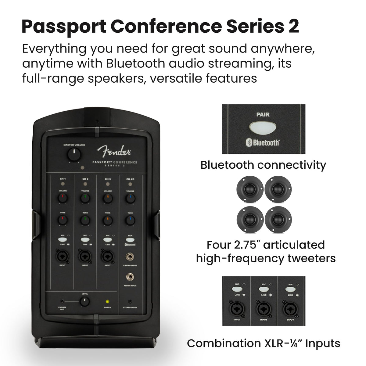 Fender Passport Conference S2 Portable PA System w/ Microphone