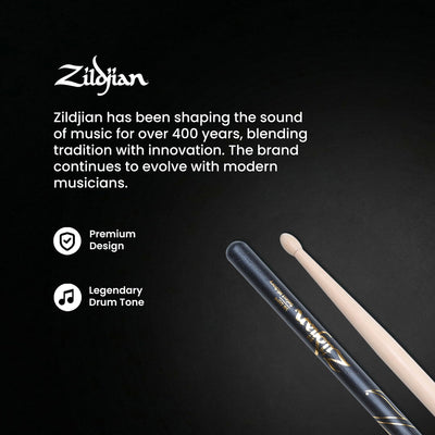 Zildjian 5B Black DIP Drumsticks - 12 Pack