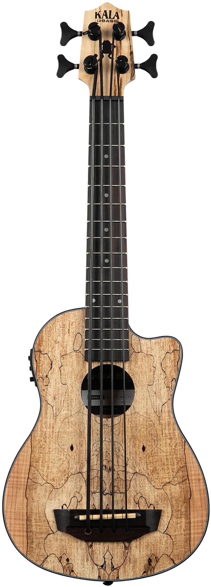 Kala UBASS-SP-MAPL-FS Spalted Maple Acoustic-Electric U-Bass Ukulele Bass w/ Gig Bag