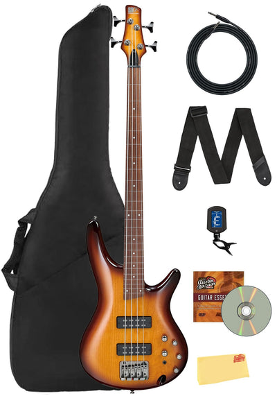 Ibanez SR370EF SR Standard Fretless Bass Guitar - Brown Burst w/ Gig Bag