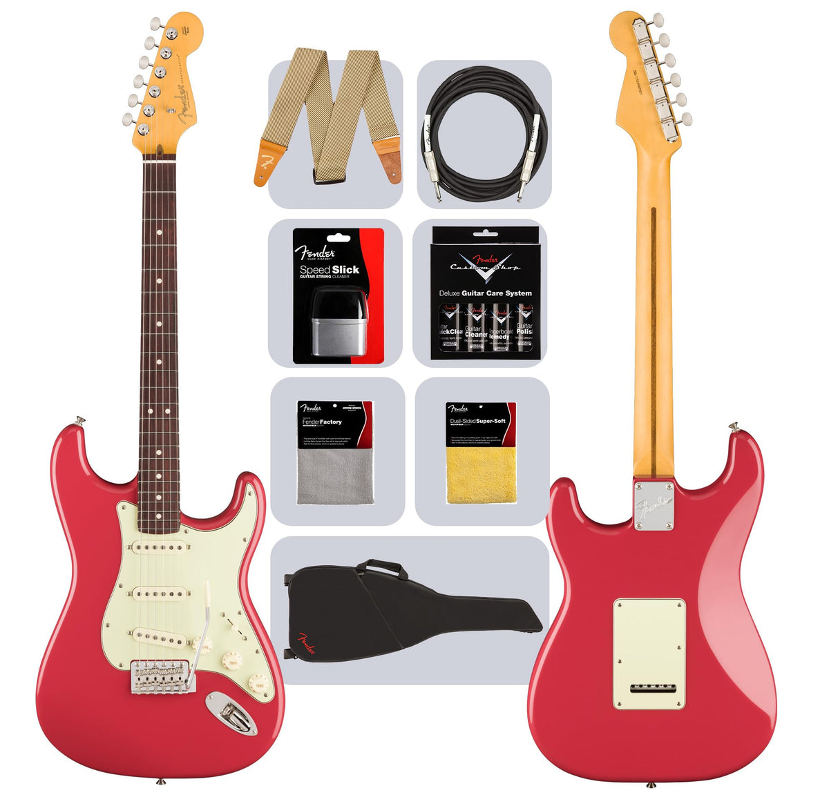 Fender American Professional Classic Stratocaster - Faded Dakota Red w/ Cleaning Kit