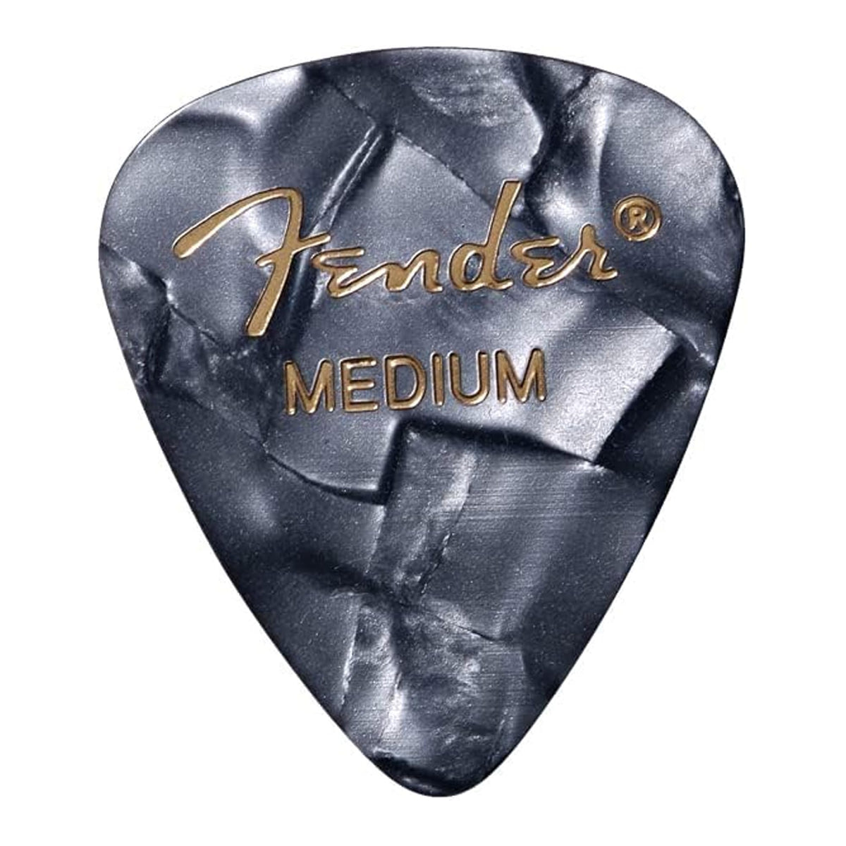 Fender Premium Celluloid 351 Shape Picks, Medium, Black Moto - 12 Pack