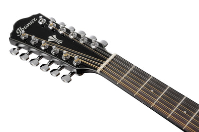 Ibanez AEG5012 AEG 12-String Acoustic-Electric Guitar - Black w/ Case