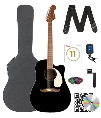 Fender California Standard Redondo CE Dreadnought Acoustic-Electric Guitar - Black w/ Case